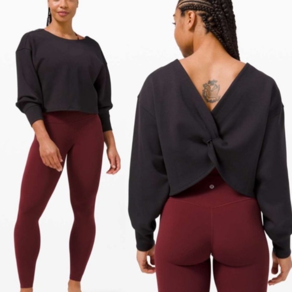 Lululemon Twist Back-to-Front Pullover / Black / Size 6